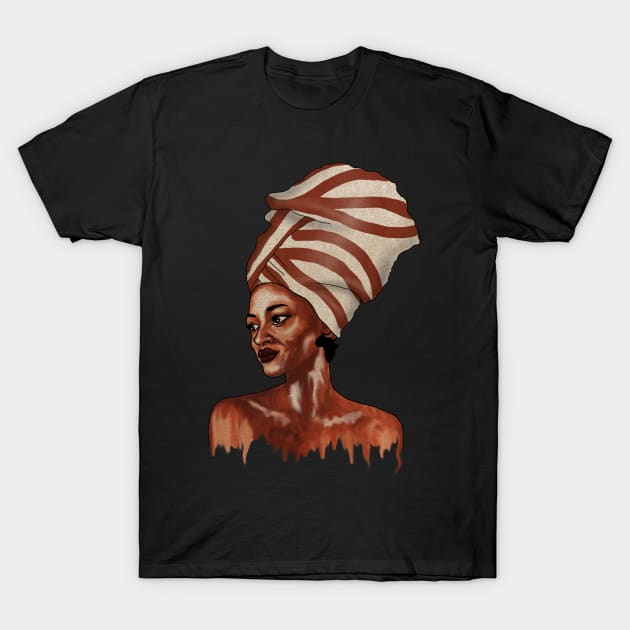 Beautiful African woman Dripping Melanin T-Shirt by dukito